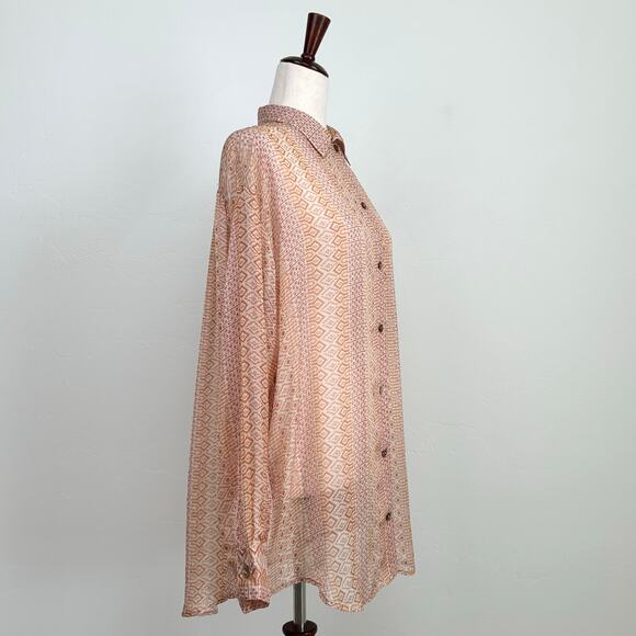 Forte Forte Italian Silk Mozaik Button-Up Orange My Shirt - Picture 5 of 9